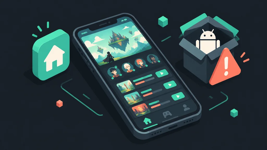 Browser casino play with a home-screen icon and a warning