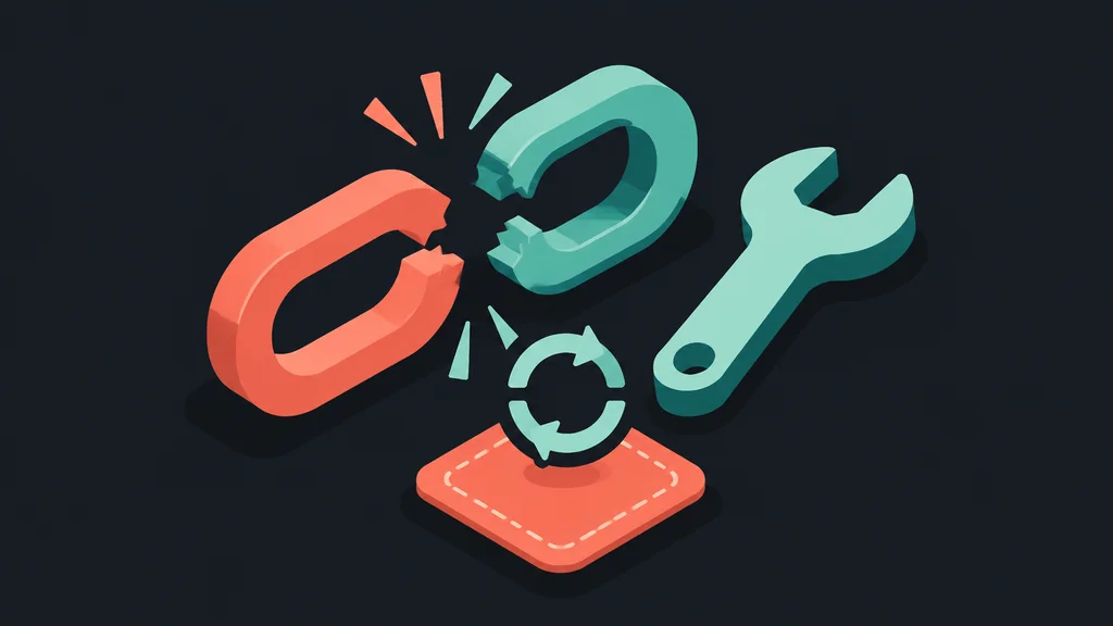 Broken link with wrench and refresh arrow
